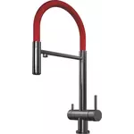 Смеситель для кухни Omoikiri Kanto-PVD-GM 4994013, вороненая сталь/красный - фото 