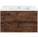 Тумба подвесная с раковиной Vincea Mia 80 см VMC-2MC800RW, тёмное дерево - фото 