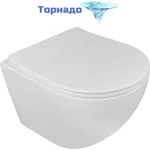 Унитаз подвесной безободковый Loranto Ester 87265 с крышкой микролифт (Система смыва торнадо) - фото 