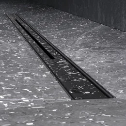 Душевой трап (лоток) 100 AM.PM MasterFlow Slim W01SC-S11-100-05BM комбинированный затвор с черной матовой решеткой - фото 