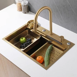 Кухонная мойка Abber Wasser Kreis AF2194G, золото матовое, Цвет производителя: золото матовое - фото 