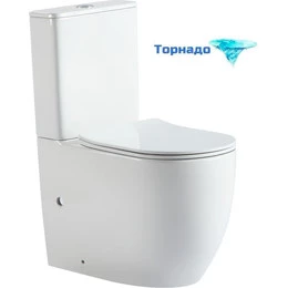 Унитаз-компакт CeramaLux TR2177 с крышкой микролифт (система смыва торнадо) с арматурой Geberit - фото 