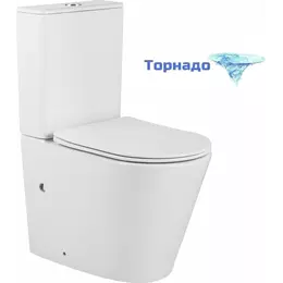 Унитаз-компакт CeramaLux TR2179 с крышкой микролифт (система смыва торнадо) с арматурой Geberit - фото 