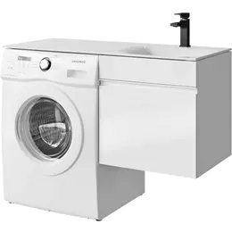 Тумба подвесная с раковиной Aqwella Duet 115 см DU01051R, белый - фото 