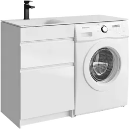 Тумба подвесная с раковиной Aqwella Duet 115 см DU01052NL, белый - фото 