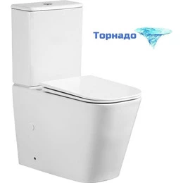 Унитаз-компакт безободковый Azario ESCONDA AZ-1255A с крышкой микролифт (система смыва торнадо) - фото 