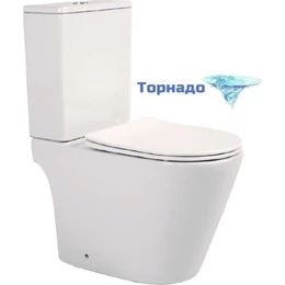 Унитаз-компакт Aquatek Вега AQ2904T-00 с тонкой крышкой микролифт (система смыва Торандо) - фото 