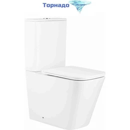 Унитаз-компакт безободковый AN Etta с крышкой микролифт (система смыва Торнадо) - фото 