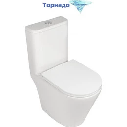 Унитаз-компакт безободковый AN Areta с крышкой микролифт (система смыва Торнадо) - фото 