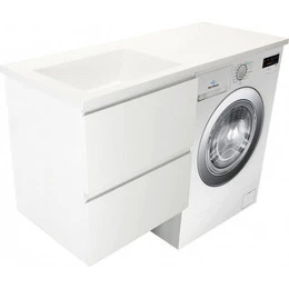 Тумба подвесная с раковиной-столешницей Эстет Dallas Luxe 130 см L, 2 ящика ФР-00002222 - фото 