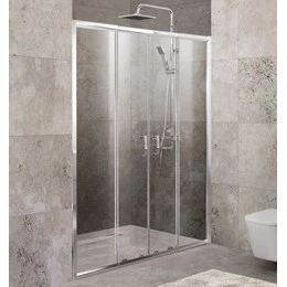 Душевая дверь BelBagno 150-180 см UNIQUE-BF-2-150/180-C-Cr, хром/прозрачное - фото 