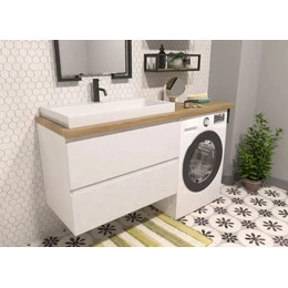 Тумба подвесная с раковиной-столешницей Эстет Malibu Luxe 155 см L ФР-00007116 - фото 