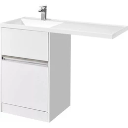 Тумба напольная с раковиной-столешницей Акватон Лондри 120 см 1A2359K1LH010 (раковина слева) - фото 