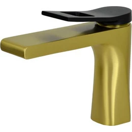 Смеситель для раковины Bronze de Luxe Element EL02GB, матовое золото/черный, Цвет производителя: золото матовое - фото 