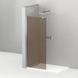 Душевая перегородка Cezares 90 см LIBERTA-L-1-90-BR-Cr (телескопический кронштейн, стекло 8 мм) хром/бронза - фото 