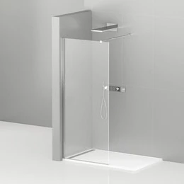 Душевая перегородка Cezares 90 см LIBERTA-L-1-90-C-Cr (телескопический кронштейн, стекло 8 мм) хром/прозрачное - фото 