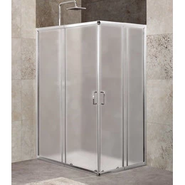 Душевое ограждение BelBagno 100-115х75-90 см UNIQUE-AH-2-100/115-75/90-P-Cr, хром/текстурное, Цвет стекла: матовое, Размер - мм: 1100х800 - фото 