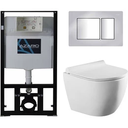 Инсталляция с подвесным безободковым унитазом Azario Geno AZ-8010-1000+AZ-8200-0031+AZ-2196D - фото 