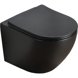 Унитаз подвесной безободковый Azario Grado AZ-0046-MB SP с крышкой микролифт, черный матовый, Цвет производителя: чёрный матовый - фото 