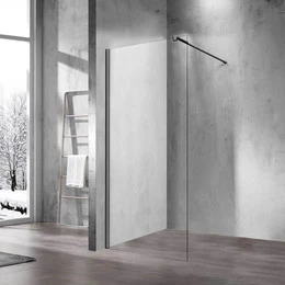 Душевая перегородка Vincea Walk-In 80 см VSW-1H800CLGM (стекло 8 мм) с кронштейном в комплекте, вороненая сталь/прозрачное - фото 