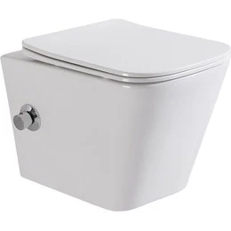 Унитаз-биде подвесной безободковый BelBagno Due BB3103CHR-BS/SC с крышкой микролифт - фото 