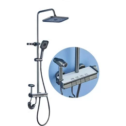 Душевая стойка с гигиеническим душем Dikalan AL-99098, серый матовый - фото 