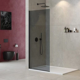 Душевая перегородка Cezares 80 см LIBERTA-L-1-TB-80-GR-NERO (стекло 8 мм) черный/графит - фото 