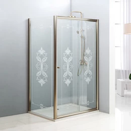 Душевое ограждение Cezares 120х90 см GIUBILEO-AH-1-120/90-SCORREVOLE-CP-Br, бронза/прозрачное/узор - фото 