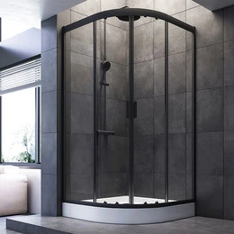 Душевое ограждение Am.Pm Gem 100x100 см W90G-401-100BT, чёрный/прозрачное - фото 