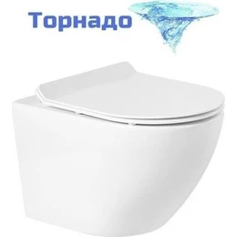 Унитаз подвесной безободковый BelBagno Sfera-Tor BB046CH-TOR (Система смыва торнадо) - фото 