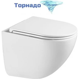 Унитаз подвесной Vincea Bien VT1-51T с тонкой крышкой микролифт (Система смыва торнадо) - фото 