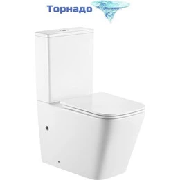 Унитаз-компакт безободковый Тритон Corso CO-3006 с тонкой крышкой микролифт (система смыва торнадо) - фото 