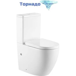 Унитаз-компакт безободковый Тритон Corso CO-3806 с крышкой микролифт (система смыва торнадо) - фото 