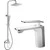 Душевой комплект Haiba: Душевая стойка HB24548-8 + смеситель для раковины HB10548-8, цвет белый/хром - фото 