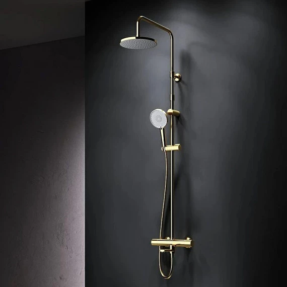 Душевая стойка с термостатом Am.Pm X-Joy F0785A599, золото, Цвет производителя: золото - фото 