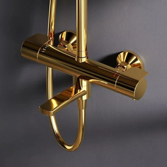 Душевая стойка с термостатом Am.Pm X-Joy F0785A599, золото, Цвет производителя: золото - фото 3