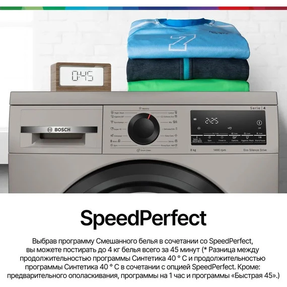 Стиральная машина Bosch Serie 4 WLS2846SME с английской панелью, цвет серебристый - фото 8