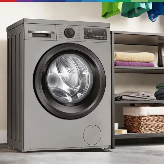 Стиральная машина Bosch Serie 4 WLS2846SME с английской панелью, цвет серебристый - фото 3