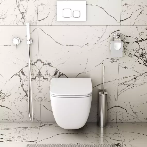 Унитаз подвесной безободковый Grossman GR-4497SQC с крышкой микролифт, белый глянцевый (Система смыва торнадо) - фото 4