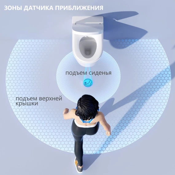 Унитаз-биде подвесной электронный с импульсным смывом Abber Bequem AC1120S с крышкой микролифт - фото, картинка 7 Унитаз-биде подвесной электронный с импульсным смывом Abber Bequem AC1120S с крышкой микролифт - фото 7
