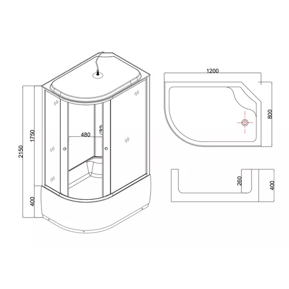 Душевая кабина Taliente 120x80 см TA-12080M(R), хром/матовое - фото 5