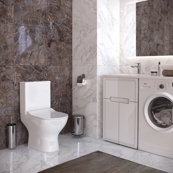 Унитаз-компакт безободковый Taliente Arte AR35045 с крышкой микролифт, Цвет производителя: белый - фото 6