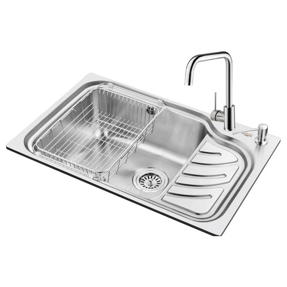 Кухонная мойка Oulin OL-327L 1 мм, нержавеющая сталь - фото 4