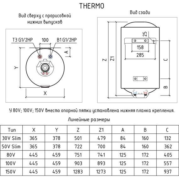 Водонагреватель (бойлер) Thermex Thermo 150 V - фото, картинка 11 Водонагреватель (бойлер) Thermex Thermo 150 V - фото 11