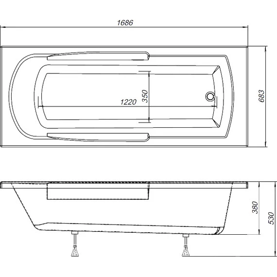 Ванна акриловая Aquanet Extra 170х70 см 203931, Размер - мм: 1700х700 - фото, картинка 9 Ванна акриловая Aquanet Extra 170х70 см 203931, Размер - мм: 1700х700 - фото 9
