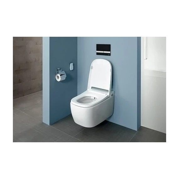 Унитаз-биде подвесной безободковый импульсный Vitra V-Care Comfort 5674B003-6194 с крышкой микролифт - фото, картинка 3 Унитаз-биде подвесной безободковый импульсный Vitra V-Care Comfort 5674B003-6194 с крышкой микролифт - фото 3