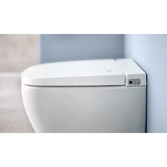 Унитаз-биде подвесной безободковый импульсный Vitra V-Care Comfort 5674B003-6194 с крышкой микролифт - фото, картинка 4 Унитаз-биде подвесной безободковый импульсный Vitra V-Care Comfort 5674B003-6194 с крышкой микролифт - фото 4