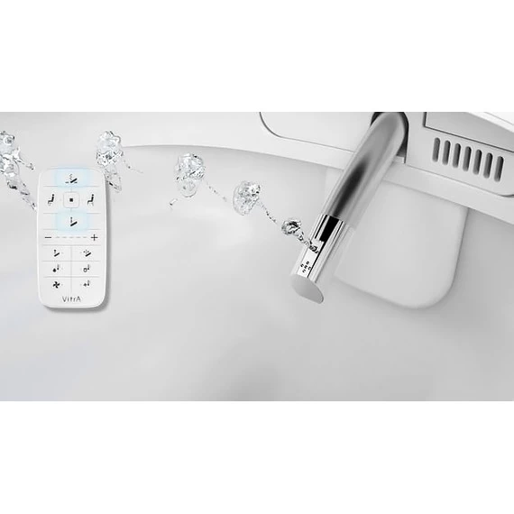 Унитаз-биде подвесной безободковый импульсный Vitra V-Care Comfort 5674B003-6194 с крышкой микролифт - фото, картинка 6 Унитаз-биде подвесной безободковый импульсный Vitra V-Care Comfort 5674B003-6194 с крышкой микролифт - фото 6