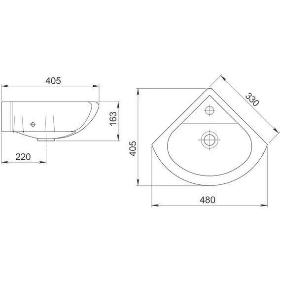 Раковина угловая Santeri Радиан 33 см 1.3130.9.S00.10B.0 - фото 3
