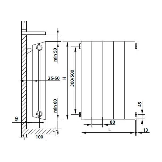 Радиатор Royal Thermo Piano Forte 500 Silver Satin 480х590 мм (6 секций) - фото 4